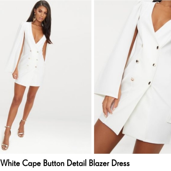 cape sleeve blazer dress